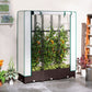 Outsunny Raised Garden Bed Kit with Trellis, Plastic Raised Flower Bed with PE Cover and Zipper Door, 47 x 16 x 50 inch