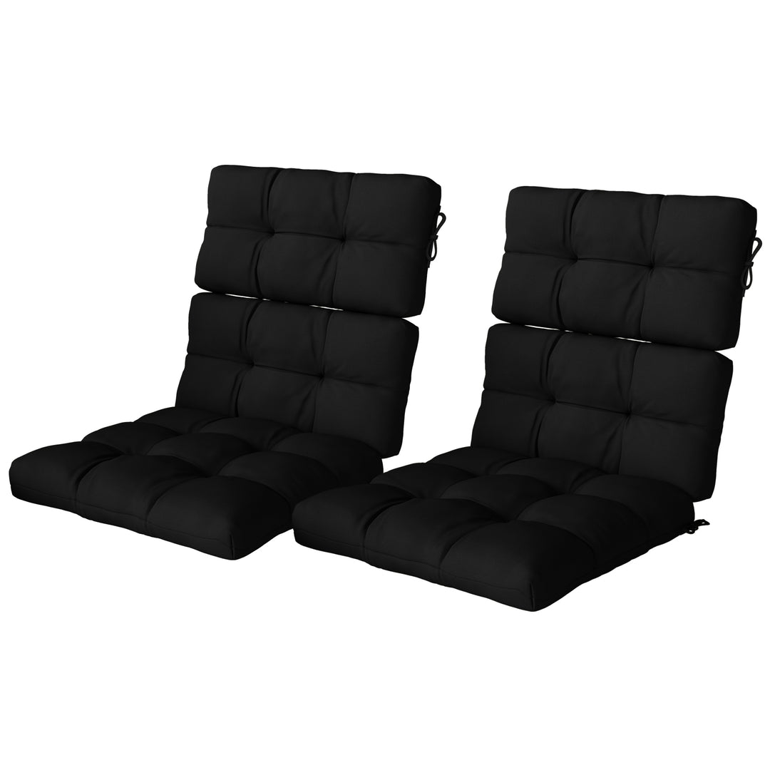 Outsunny 2-Piece Back Seat Cushion Replacement, Outdoor Patio Chair Cushions Set with Ties, Button Tufted, Navy Blue