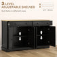 HOMCOM Modern Sideboard, Buffet Cabinet with Storage Drawers, Adjustable Shelves for Living Room, Dining Room, Entryway, White