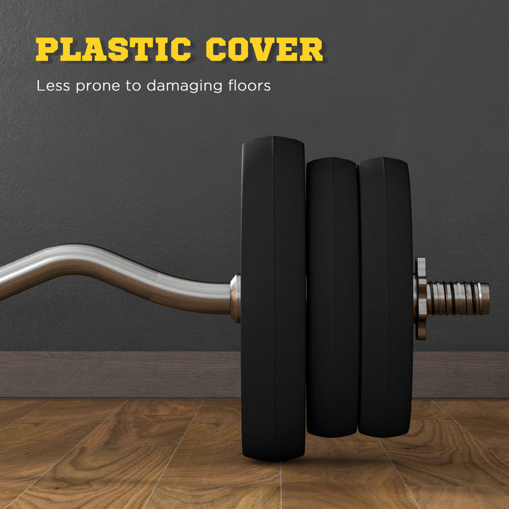 Soozier 50LBS Barbell Weight Set, Adjustable Weights with Curl Bar for Home Gym Women and Men Weight Lifting Training