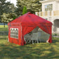 Outsunny 10' x 10' Pop Up Canopy Tent, Instant Sun Shelter, Tents for Parties, with Wheeled Carry Bag, Blue