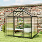 Outsunny 6' x 10' x 6.4' Walk-in Garden Greenhouse Polycarbonate Panels Plants Flower Growth Shed Cold Frame Outdoor Portable Warm House Aluminum Frame, Silver