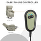 HOMCOM Wingback Lift Chair for Elderly, Power Chair Recliner with Footrest, Remote Control, Side Pockets, Grey