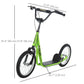 Aosom Kids Kick Scooter for 5+ Year Old, Kids Ride on Toy w/ 16'' Inflatable Wheel Dual Brakes, Black