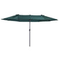 Outsunny 15ft Double-sided Patio Umbrella with Twin Canopy, Extra Large Outdoor Parasol with Crank for Pool, Deck, Market, Blue