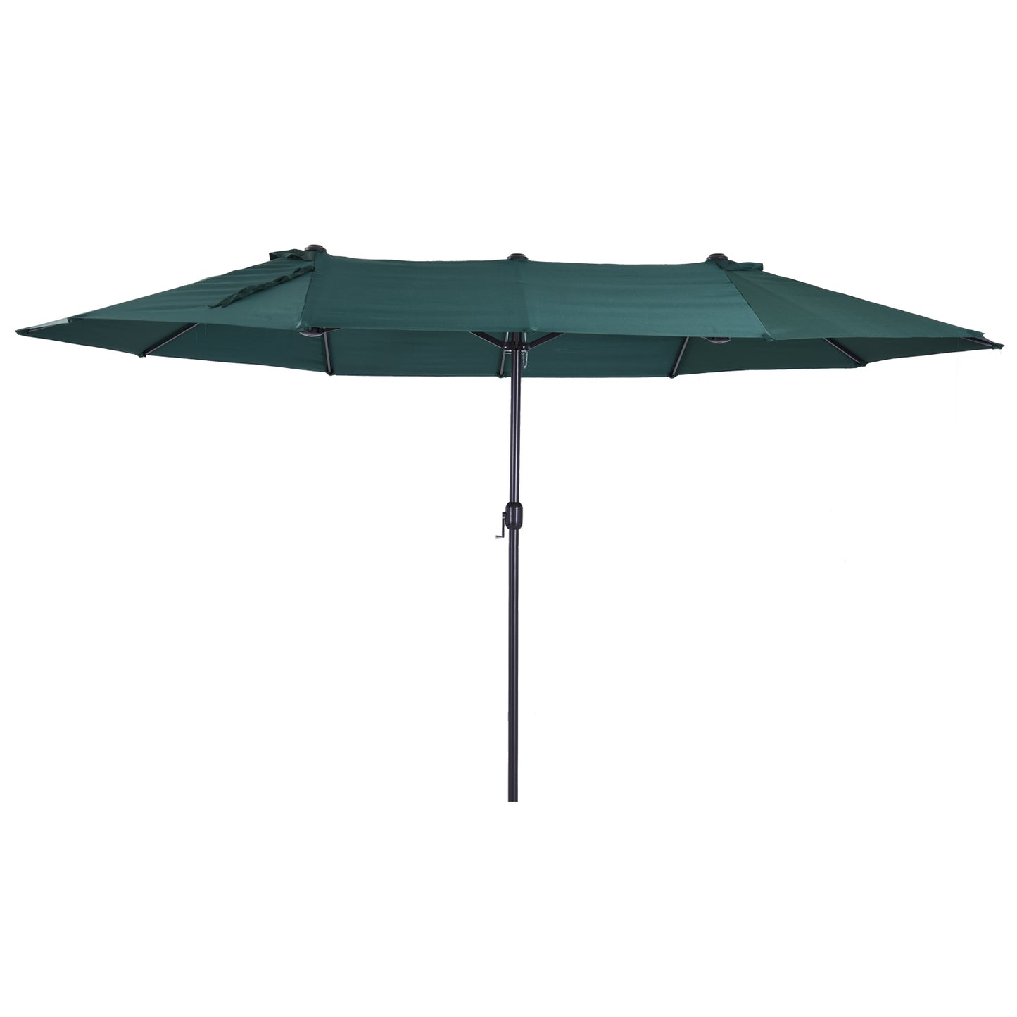 Outsunny 15ft Double-sided Patio Umbrella with Twin Canopy, Extra Large Outdoor Parasol with Crank for Pool, Deck, Market, Blue