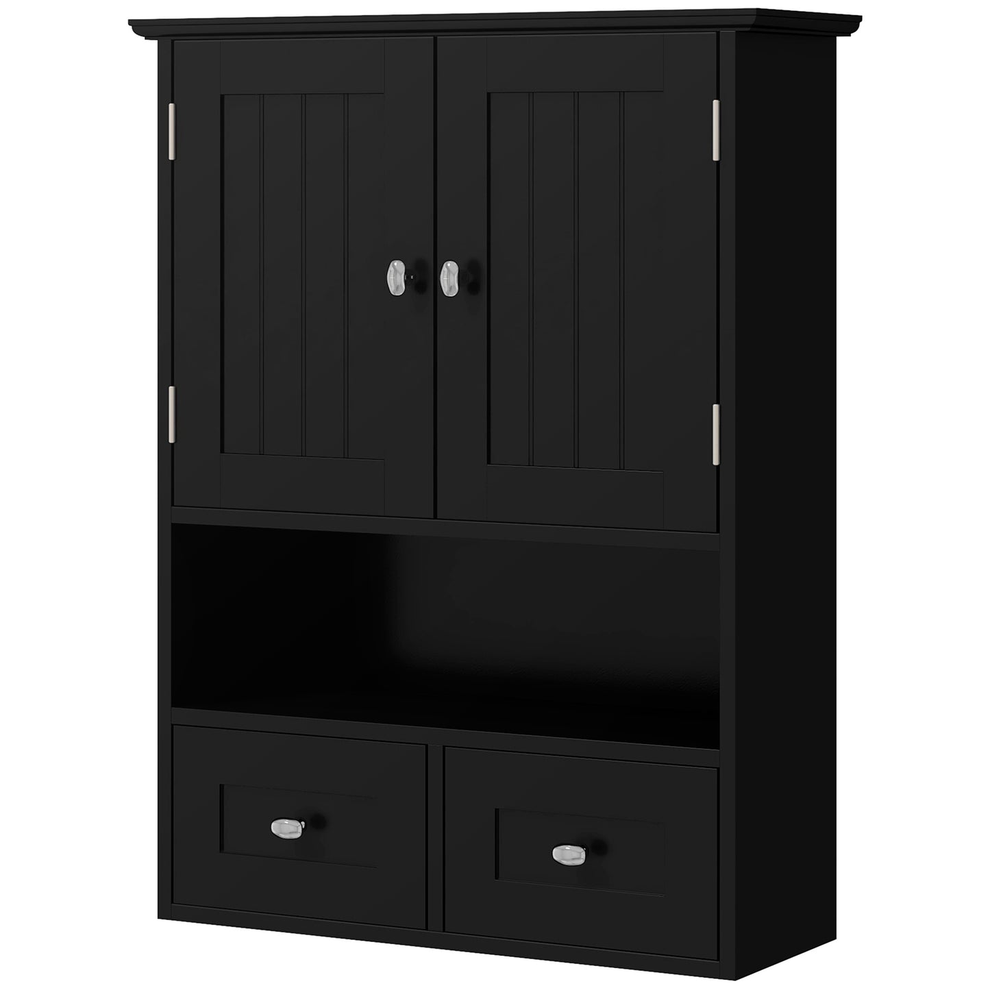 kleankin Bathroom Wall Cabinet, Medicine Cabinet, Over Toilet Storage Cabinet with Shelf and Drawers for Hallway, Living Room, White