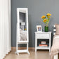 HOMCOM Free Standing Armoire Organizer, Lighted Mirrored Jewelry Cabinet w/ Angle Adjustable & 16 LED Lights Warm White