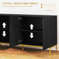 HOMCOM Sideboard Storage Cabinet with Adjustable Shelves, Soft-Close Doors, Kitchen Buffet Cabinet for Dining Room, Black