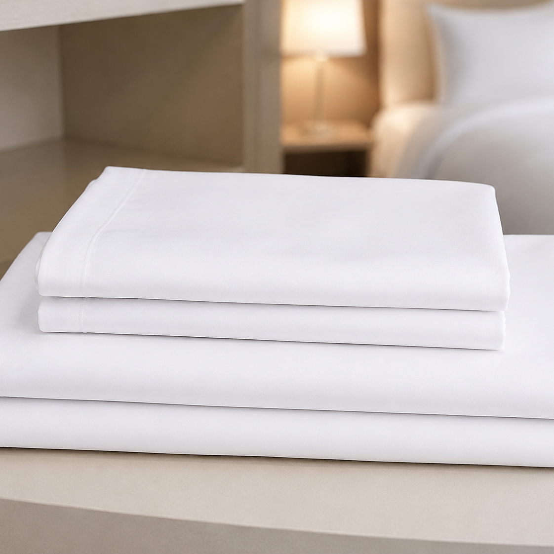 Aarniva Hotel Bedsheet Set | King/Queen & Single Bed Options | Soft & Smooth | Classic White