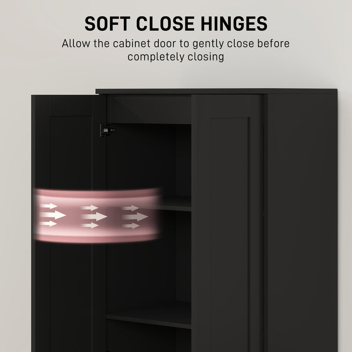 HOMCOM 69" Pantry Cabinet with Storage, Kitchen Pantry Storage Cabinet with Soft Close Doors and Adjustable Shelves, White