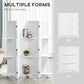 HOMCOM 4-Panel Wall Partition Room Separator with 3 Storage Shelves Foldable Design Wooden Frame 5.6FT White