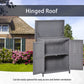 Outsunny Wooden Garden Tool Storage Shed Kit with Hinged Roof, 2-Tier Shelves and Double Doors, 74x43x88cm, Dark Grey