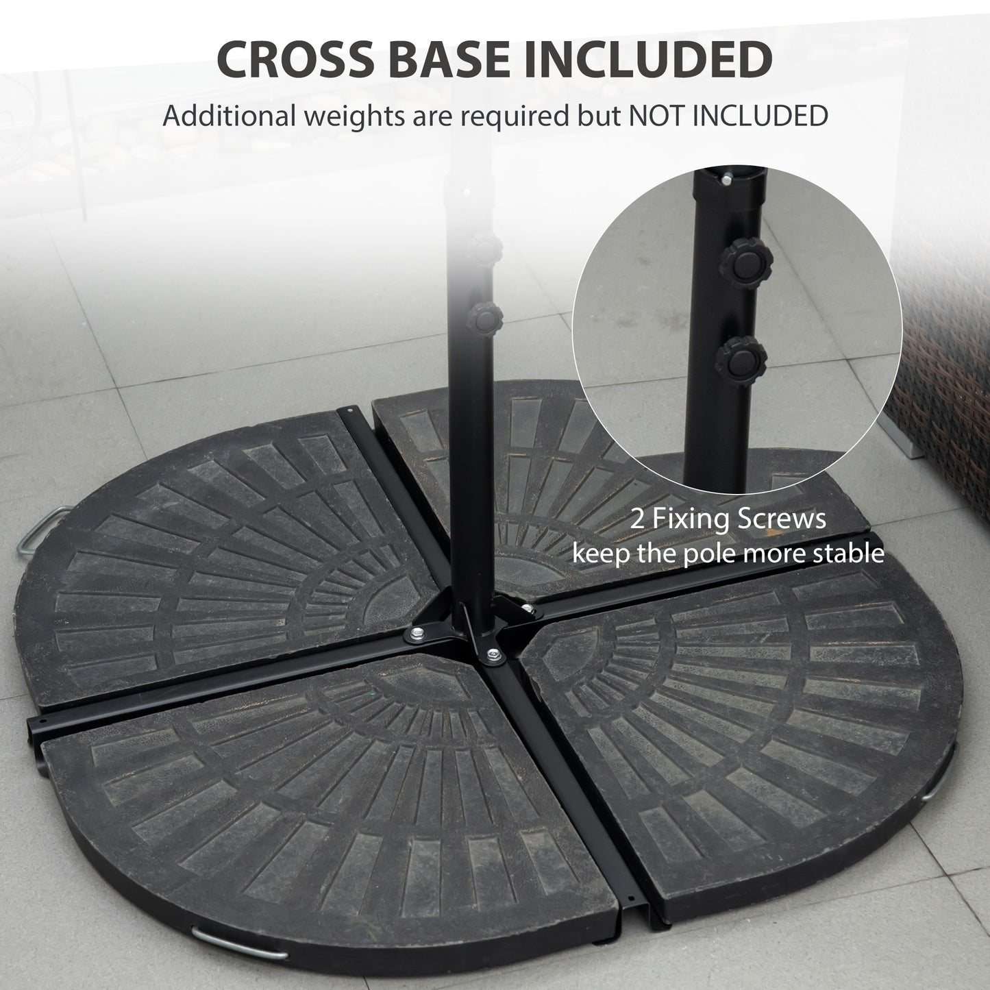Outsunny 8.5FT Outdoor Cantilever Roma Parasol with 360Â° Rotation and Cross Base, Offset Patio Umbrella for Garden, Dark Grey