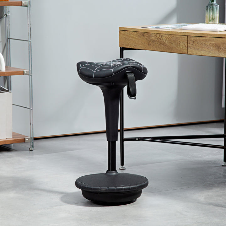 Vinsetto Backless Wobble Stool Chair, Standing Desk Chair, Adjustable Learning Stool for Office Desks, with Rocking Motion, Black