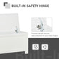 HOMCOM Large Storage Box Storage Trunk Cabinet Container with Lid and 2 Safety Hinges, White