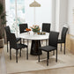 HOMCOM Modern Dining Chairs Set of 4, Upholstered Faux Leather Kitchen Chairs with Rhombic Tufting and Metal Legs for Living Room, White
