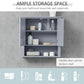 HOMCOM Wall Mount Bathroom Cabinet, Storage Organizer Kitchen Cupboard with 2 Doors and Adjustable Shelf White