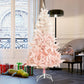 HOMCOM 6ft Artificial Christmas Tree Home Decoration Automatic Open  White and Pink