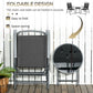 Outsunny 3 Pieces Bistro Set, Foldable Patio Furniture Set with Mesh Chairs, Glass Table for Garden, Balcony, Charcoal Grey