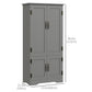 HOMCOM 48" 4-Door Storage Cabinet Multi-Storey Large Space Pantry with Adjustable Shelves Black