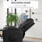 HOMCOM Power Lift Recliner Chair for Elderly, PU Leather Lift Chair with Footrest, Remote Control, Side Pockets and Cup Holders, Reclining Sofa for Living Room, Black