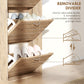 HOMCOM Shoe Storage Cabinet with 3 Flip Drawers, Narrow and Slim, 12 Pair of Shoes Organizer for Hallway, Entryway