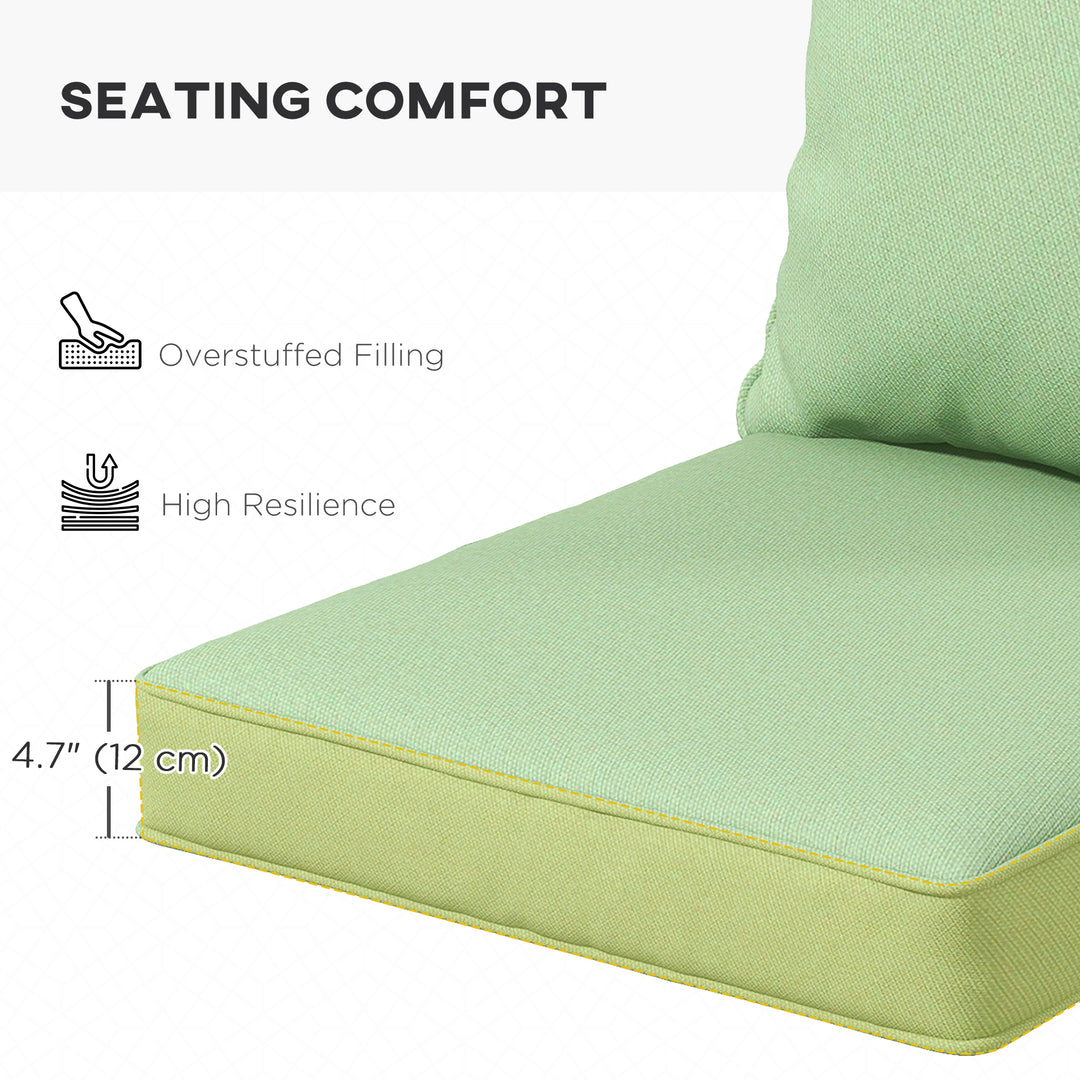 Outsunny Seat Cushion Back Pillows Replacement Set of 2, Patio Chair Cushions Set for Indoor Outdoor, Green