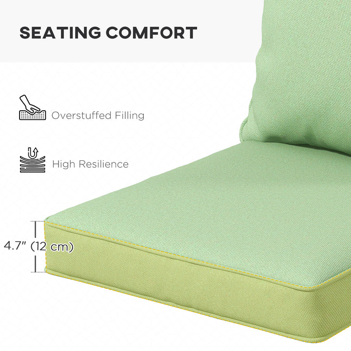 Outsunny Seat Cushion Back Pillows Replacement Set of 2, Patio Chair Cushions Set for Indoor Outdoor, Green