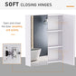 HOMCOM Wall Mount Mirrored Medicine Cabinet, Bathroom Mirror Cabinet with Adjustable Shelf, Double Soft Closing Doors, Light Lilac
