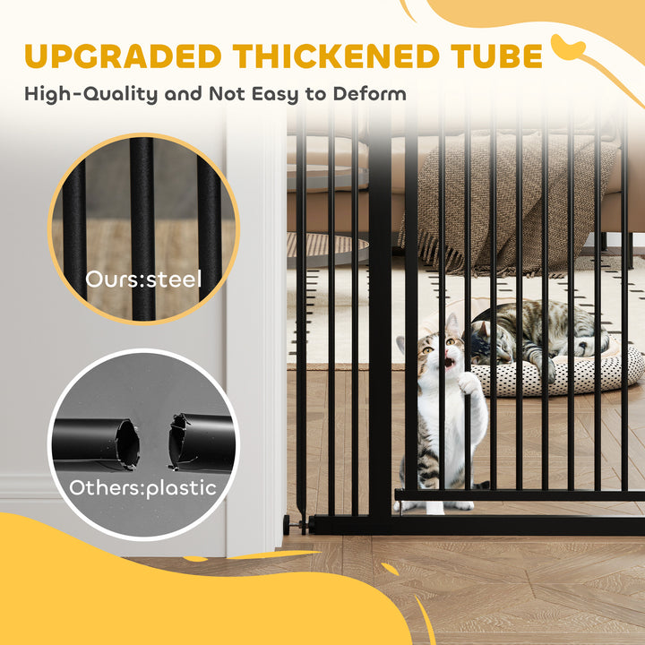 PawHut 59" Extra Tall Cat Gate, 30"-41" Pet Gate with 2.8" and 5.5" Extensions, for Doorway, Hallway, Stairway, White