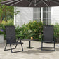 Outsunny 2PCs Outdoor Wicker Folding Chairs with Adjustable Backrest, Grey