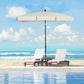 Outsunny 6.5x4ft Rectangle Patio Umbrella Aluminum Tilt Adjustable Garden Parasol  Sun Shade Outdoor Canopy Cream White