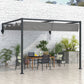 Outsunny 10' x 10' Lean To Pergola, Metal Pergola with Retractable Roof for Grill, Garden, Patio, Deck