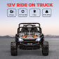 Qaba 12V Kids Ride On Car, Toy Truck with Remote Control, Spring Suspension, LED Headlights, 3 Speeds, Blue