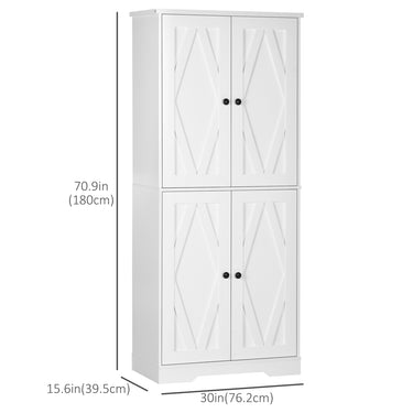 HOMCOM Freestanding Storage Cabinet, Kitchen Pantry Cabinet with Doors and Shelves Kitchen Storage Cabinets for Dining Room
