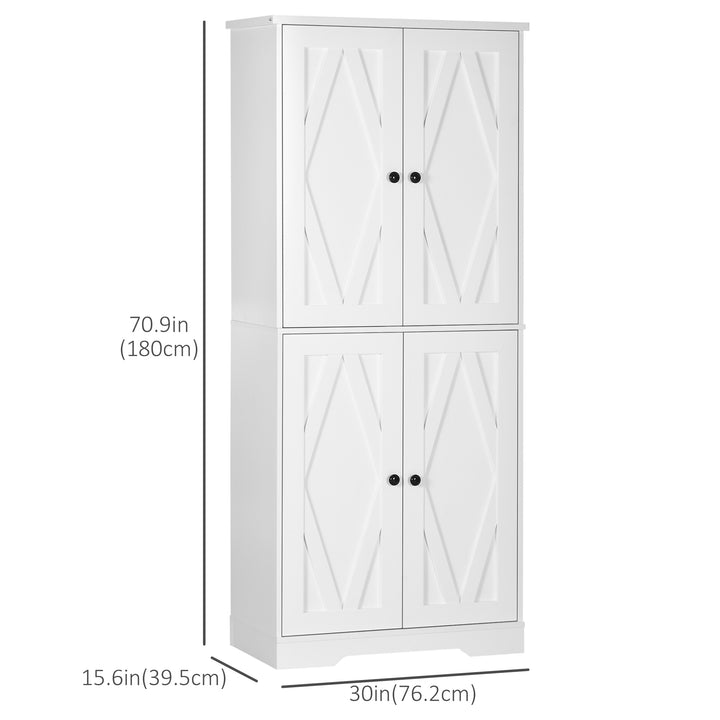 HOMCOM Freestanding Storage Cabinet, Kitchen Pantry Cabinet with Doors and Shelves Kitchen Storage Cabinets for Dining Room