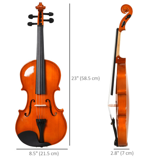 Soozier 4/4 Violin Maple Wood Full Set of Accessories Storage Box, Orange