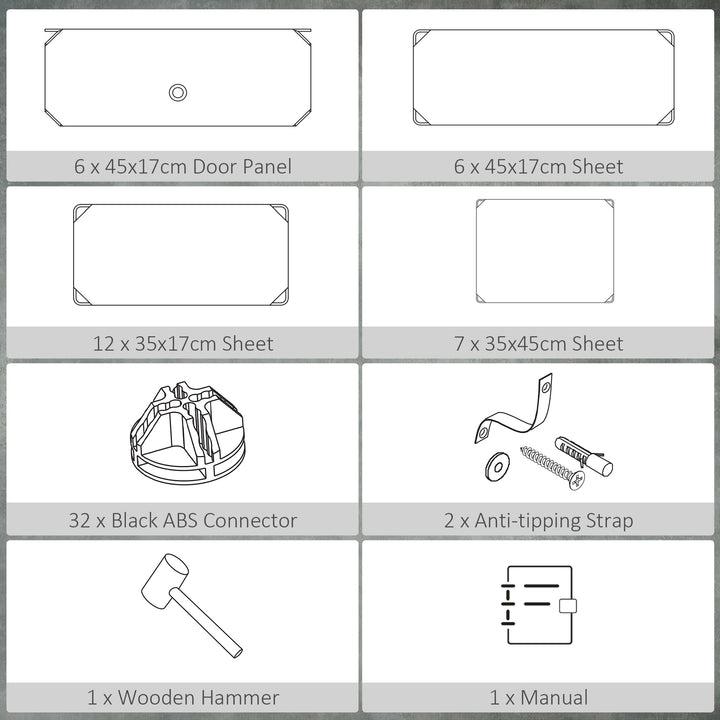 HOMCOM 6-Tier Shoe Rack, 6 Cube Storage Organizer with Doors, DIY 6-Cube Modular Cabinet for Living Room, Black