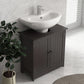 HOMCOM Under Sink Bathroom Cabinet with 2 Doors and Shelf, Pedestal Sink Bathroom Vanity Furniture, Coffee