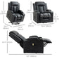 HOMCOM Electric Power Lift Chair, PU Leather Recliner Sofa with Footrest, Remote Control and Cup Holders, Brown