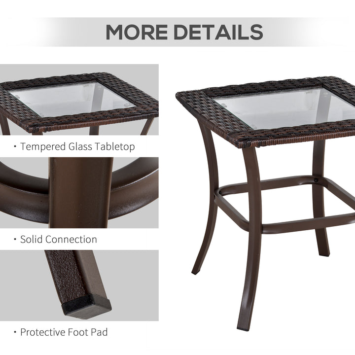 Outsunny 3 Pieces Patio Wicker Rocking Chair Set,  Outdoor PE Rattan Bistro Set Conversation Rocker Set with 2 Chairs 1 Coffee Table for Backyard, Deck, Poolside, Dark Grey