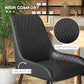 HOMCOM Upholstered Kitchen Chairs, Modern Dining Chairs Set of 2 with Diamond Tufting and Steel Legs for Dining Room, Black