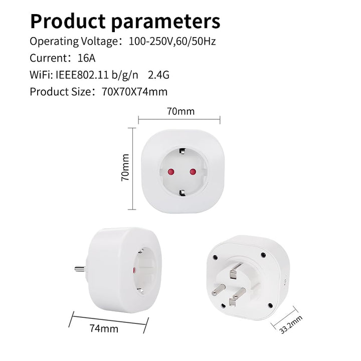 Smart Plug, Mini Wi-Fi Plug That Works with Alexa & Google Home, Compatible with SmartThings, Smart Socket with Remote Control & Timer Function, 2.4Ghz Wi-Fi Only, No Hub Required