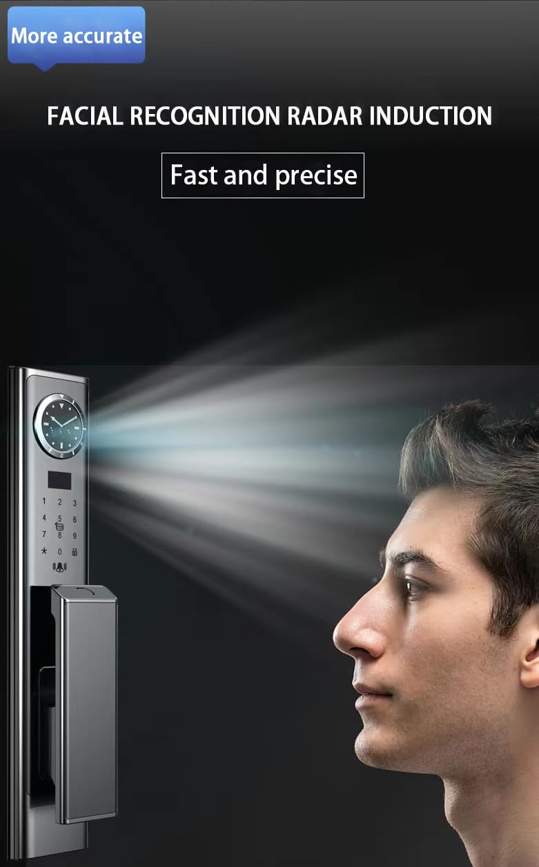 3D Face Recognition Smart Door Lock with Camera Biometric Fingerprint Security Fully Automatic Smart Lock