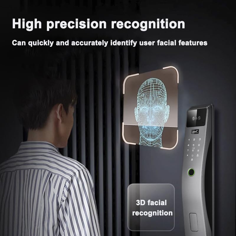 3D Face Recognition Smart Door Lock Real Time Video Intercom WiFi Intelligent Door Lock with Palm Print