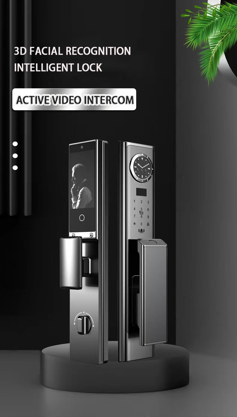 3D Face Recognition Smart Door Lock with Camera Biometric Fingerprint Security Fully Automatic Smart Lock