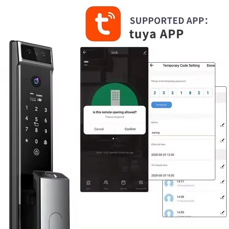 3D Face Recognition Smart Door Lock Security Camera Monitor Intelligent Fingerprint Password Electronic Key Unlock Fingerprint Door Locks,Combination Smart Door Locks,Digital Door Locks,Door Locks