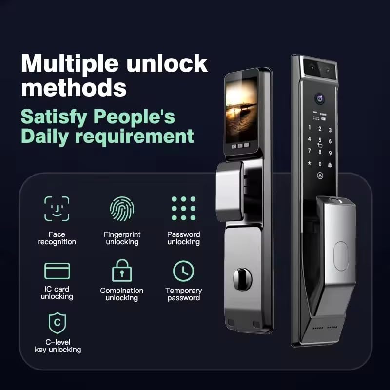 3D Face Recognition Smart Door Lock Security Camera Monitor Intelligent Fingerprint Password Electronic Key Unlock Fingerprint Door Locks,Combination Smart Door Locks,Digital Door Locks,Door Locks