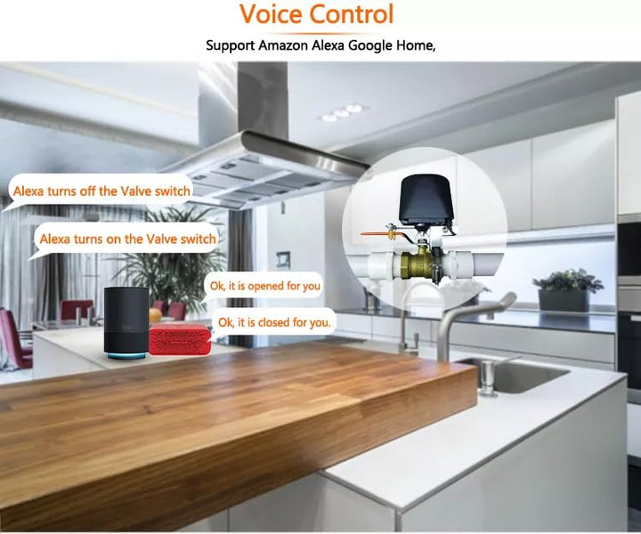 WiFi Water Valve,WiFi Smart Control Water/Gas Valve, Automatic Valve Timer, Compatible with Alexa, Google Assistant and Application Program 1 Pack